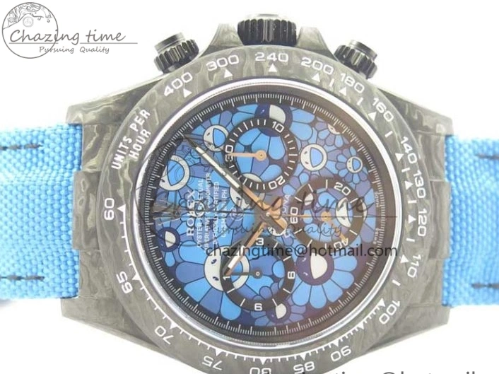 On Daytona Blue Strap Edition Blue DIW Dial Best Carbon A7750 WWF Nylon V2 0122